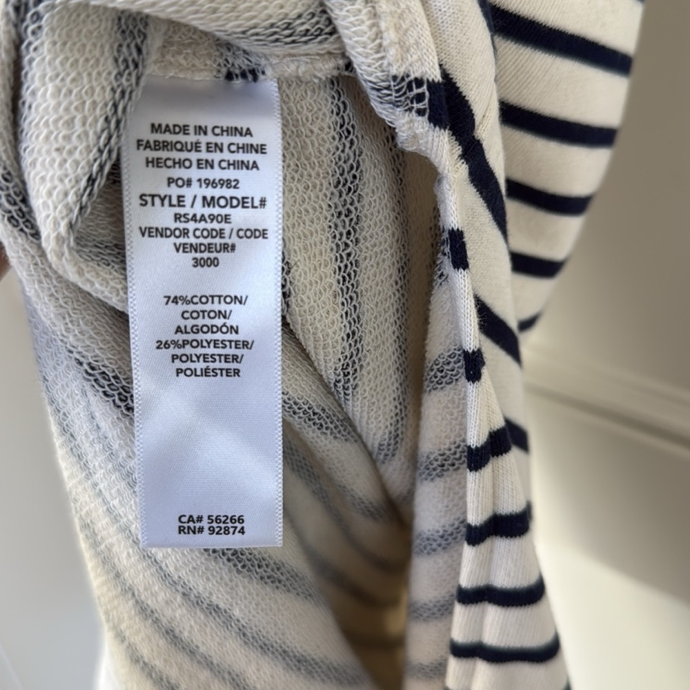 Splendid Whitney Stripe Terry Cotton Maxi Skirt Womens Small Cream and Black - Picture 6 of 11